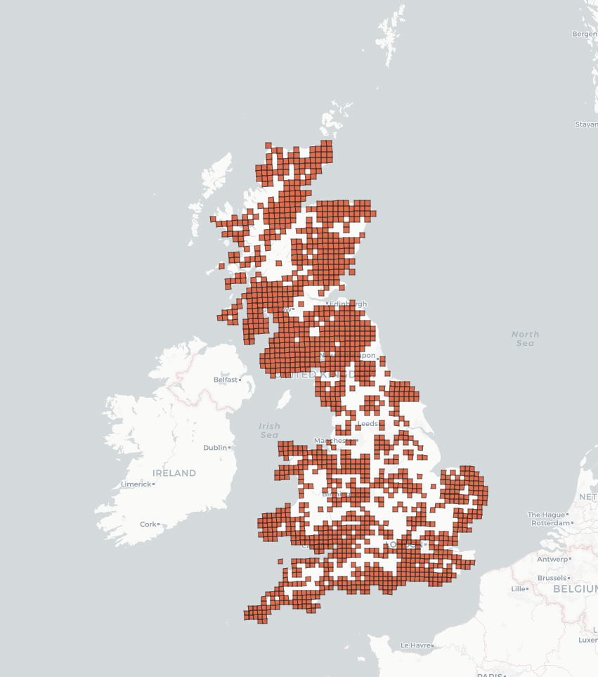 UK distribution of adder © NBN