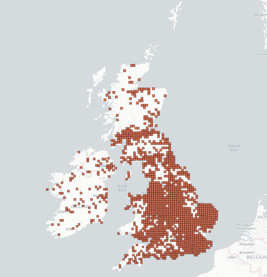 UK distribution for smooth newt © NBN